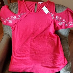 BNWT Bright Red Shoulderless Tank